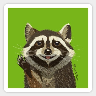 Smiley Face Raccoon Sticker